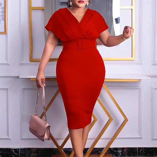 Women's Red Plus Size Dress.