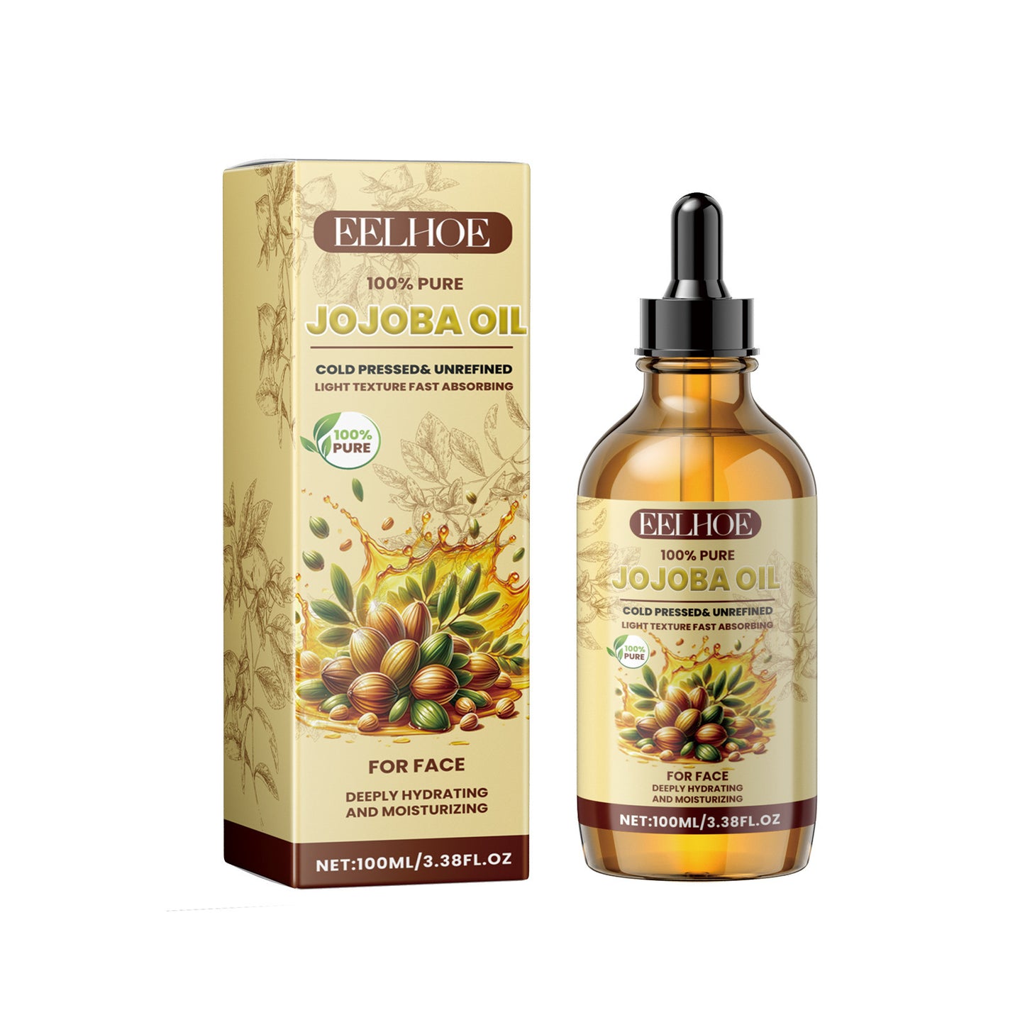 EELHOE Jojoba Face Oil Facial Moisturizing Brightening Firming