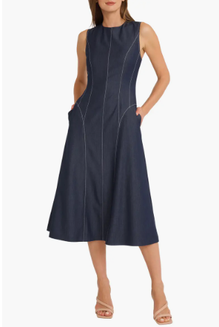 Maggy London Women's Sleeveless A-line Midi Dress
