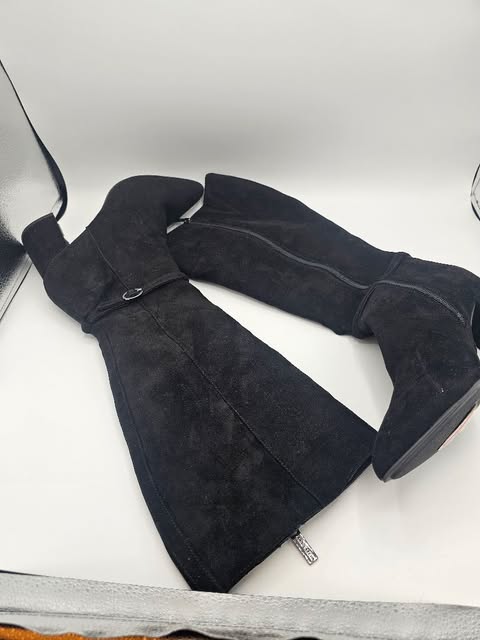 Tanner Mark Black Leather Cowgirl Boots | Teal & Crimson Wing Embroidery