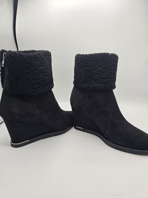 Casual Chic Black Suede Ankle Booties with Side Zipper and Low Block Heel