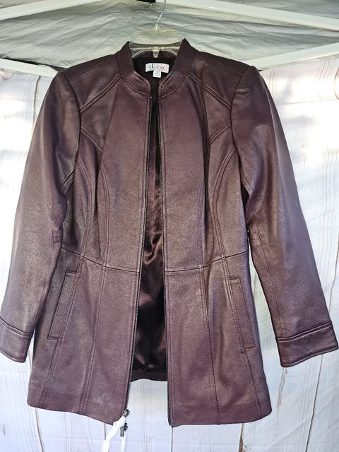 JH Collectibles Chocolate Brown Genuine Leather Seam Detail Jacket