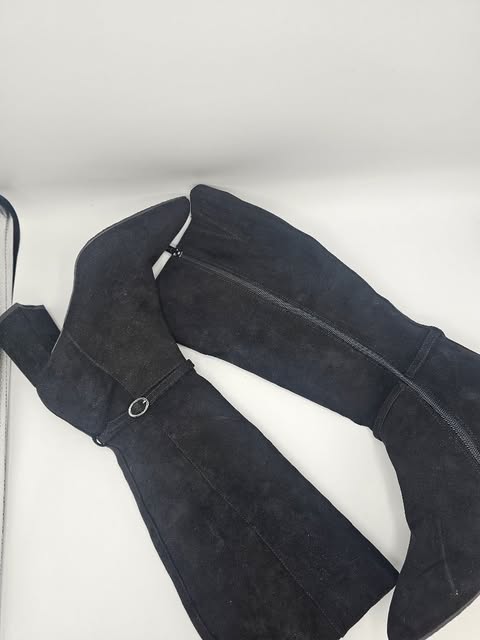 Tanner Mark Black Leather Cowgirl Boots | Teal & Crimson Wing Embroidery