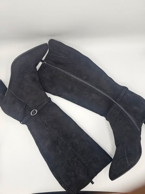 Tanner Mark Black Leather Cowgirl Boots | Teal & Crimson Wing Embroidery