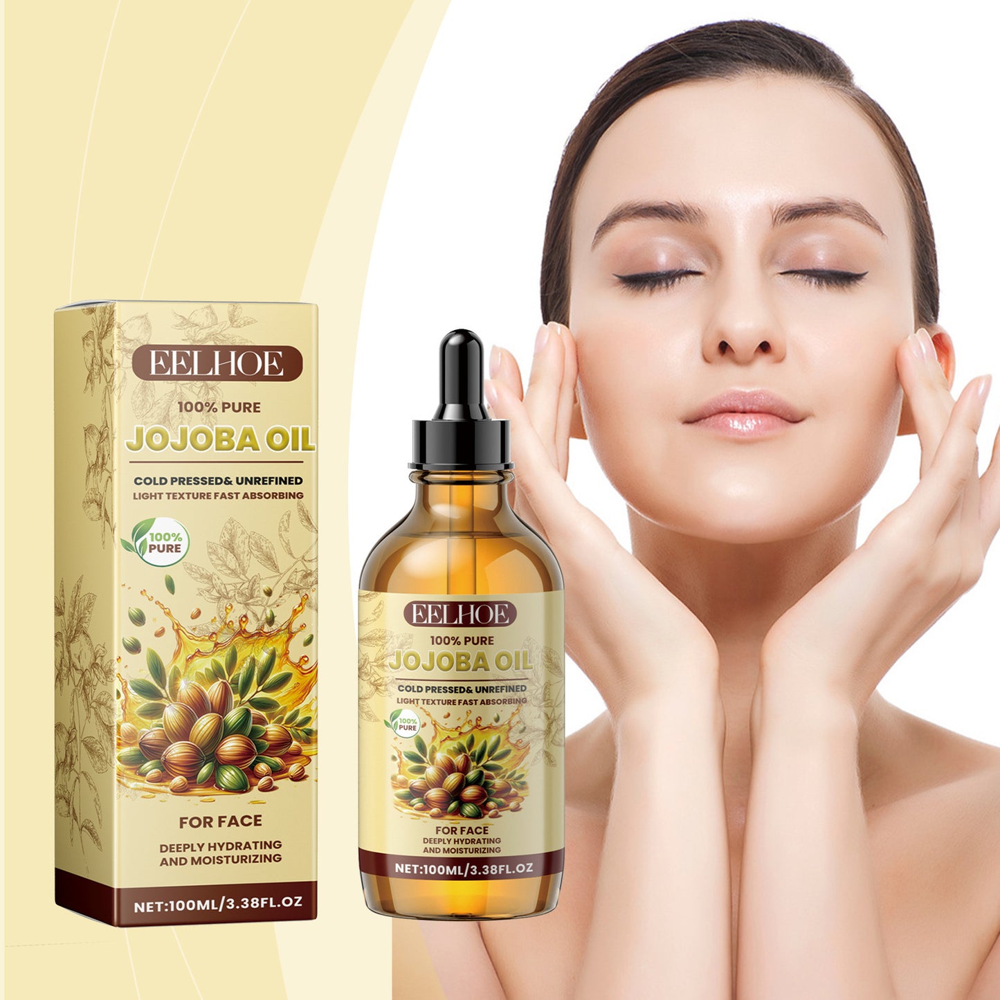 EELHOE Jojoba Face Oil Facial Moisturizing Brightening Firming