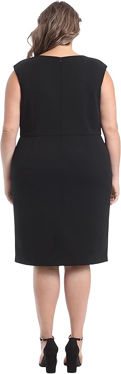 London Times Women's Sleeveless Black Sheath or Fit-and-Flare Dress