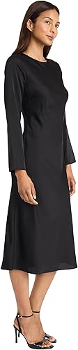 Donna Morgan Women's Elegant Long Sleeve Midi Dress - Open Back with Tie Knot De