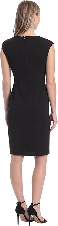 London Times Women's Sleeveless Black Sheath or Fit-and-Flare Dress