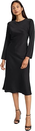Donna Morgan Women's Elegant Long Sleeve Midi Dress - Open Back with Tie Knot De