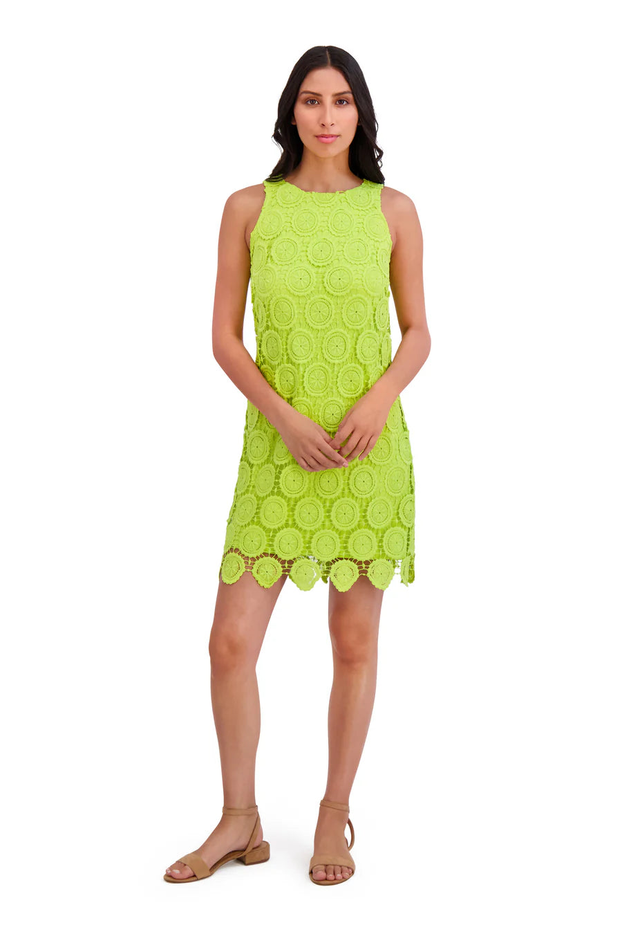 London Times Women's Wild Lime Lace Sheath Dress