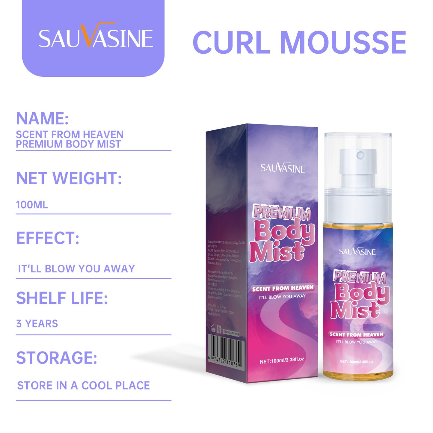 SAUVASINE Body Fragrance Spray