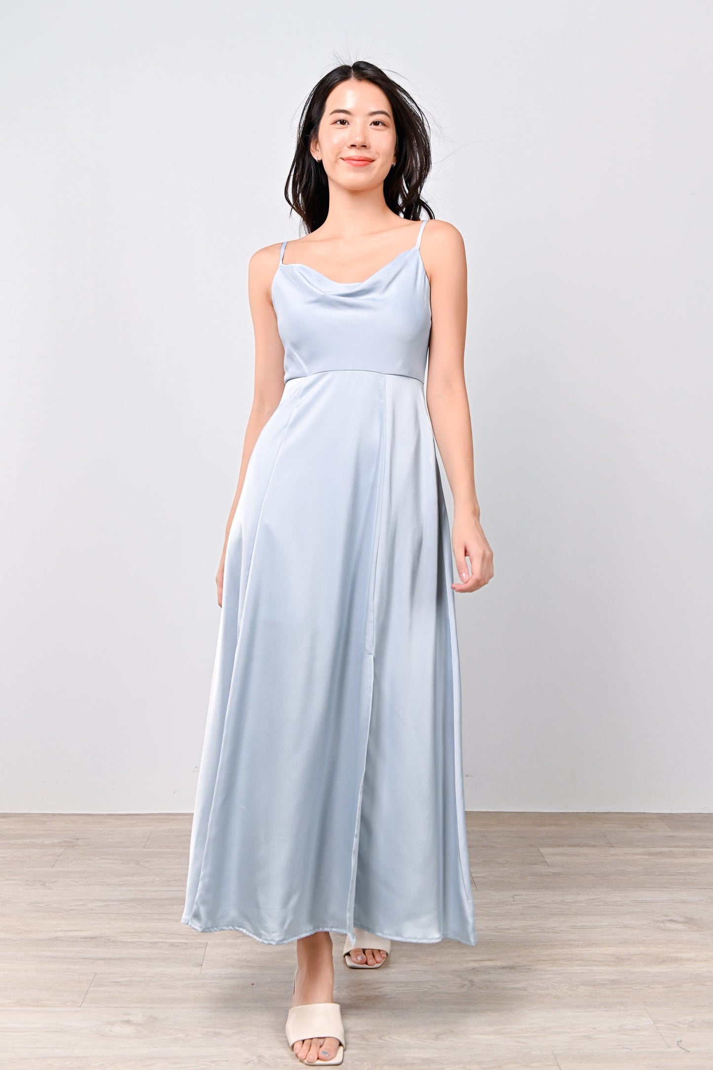  Cowl Neck Maxi Slip Dress