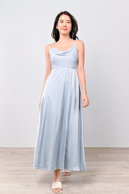  Cowl Neck Maxi Slip Dress