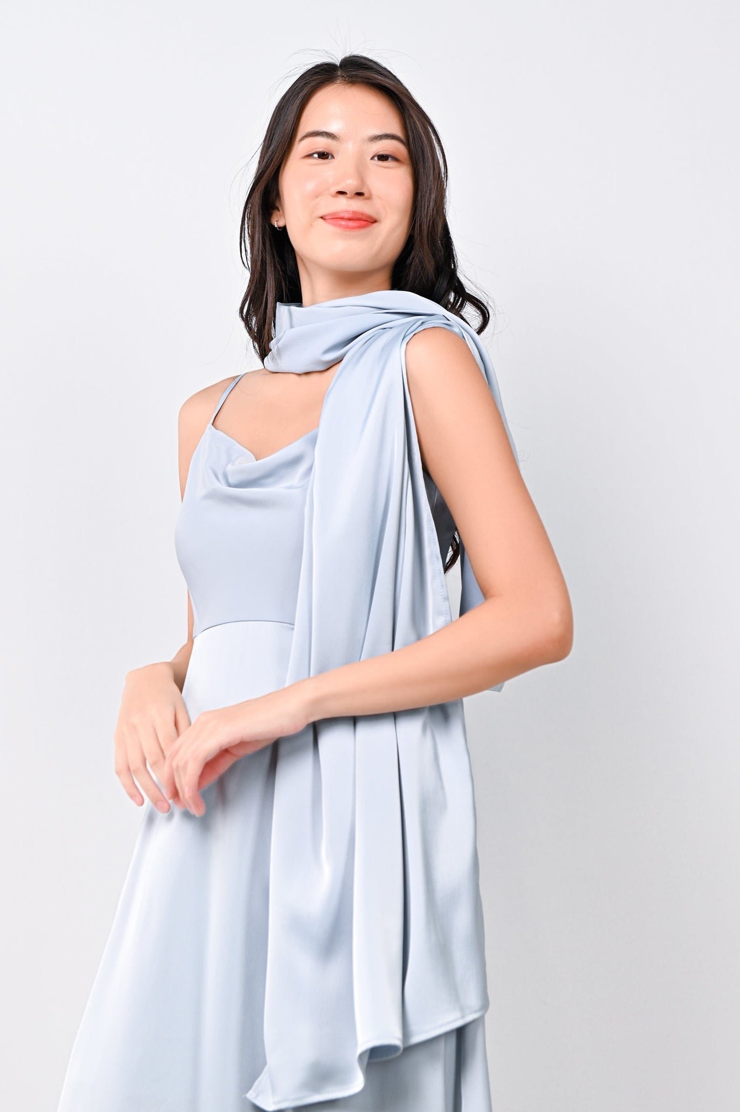  Cowl Neck Maxi Slip Dress