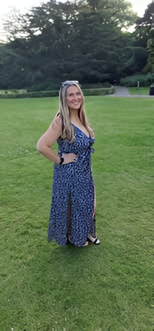 London Times Navy Blue & Sky Blue Graduated Polka Dot Sleeveless Midi Dress