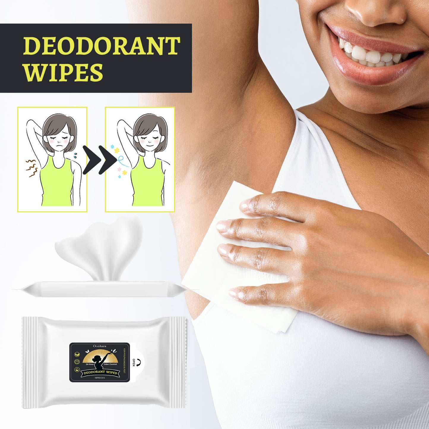 Odor Deodorant Wipes Exercise Sweating Body Wipe Wipes