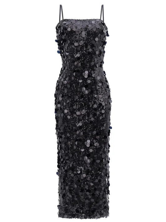 London Times Women's Sequin Mini Cocktail Dress with Adjustable Straps