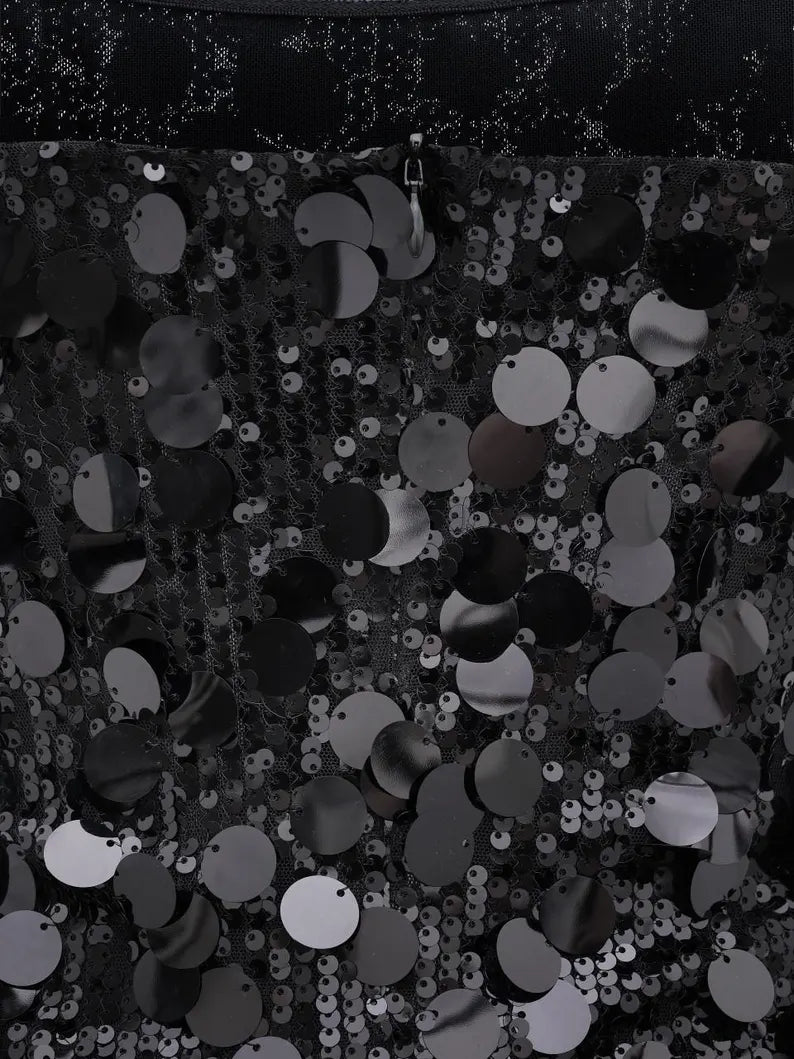 London Times Women's Sequin Mini Cocktail Dress with Adjustable Straps