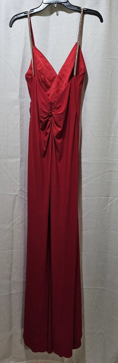 Ieena for Mac Duggal: Faux Wrap V-Neck Open Back Gown