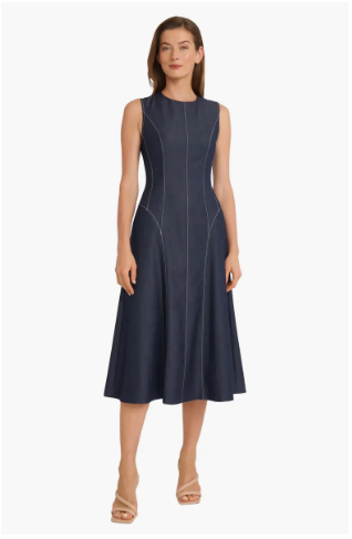 Maggy London Women's Sleeveless A-line Midi Dress